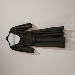 Micheline Pitt Vixen Peasant dress in Olive